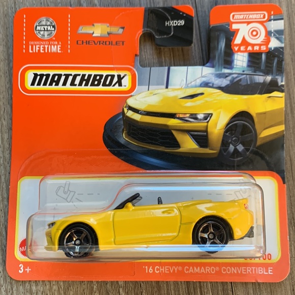 Matchbox Car 2016 Chevy Camaro Convertible 70 Years New Mattel Chevrolet MBX - Picture 2 of 5